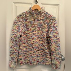 Talbots Vintage Chunky Knit Wool Blend Multicolor Pastel Sweater Small